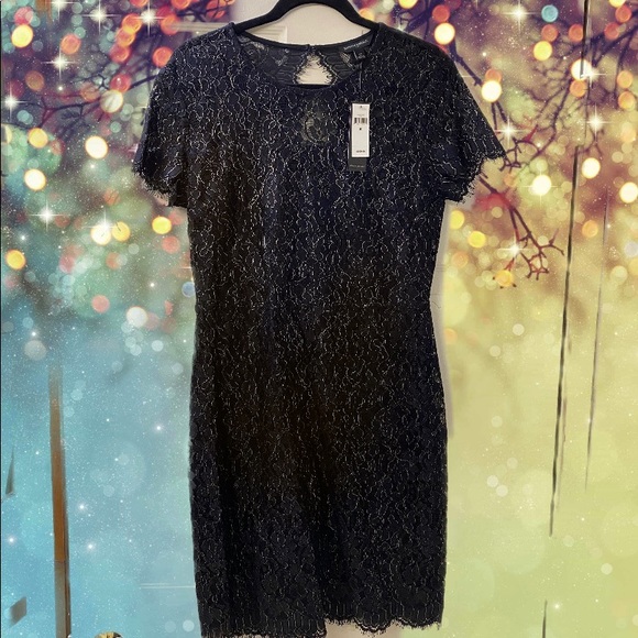 Banana Republic NWT Black Lace Holiday dress - Picture 3 of 10